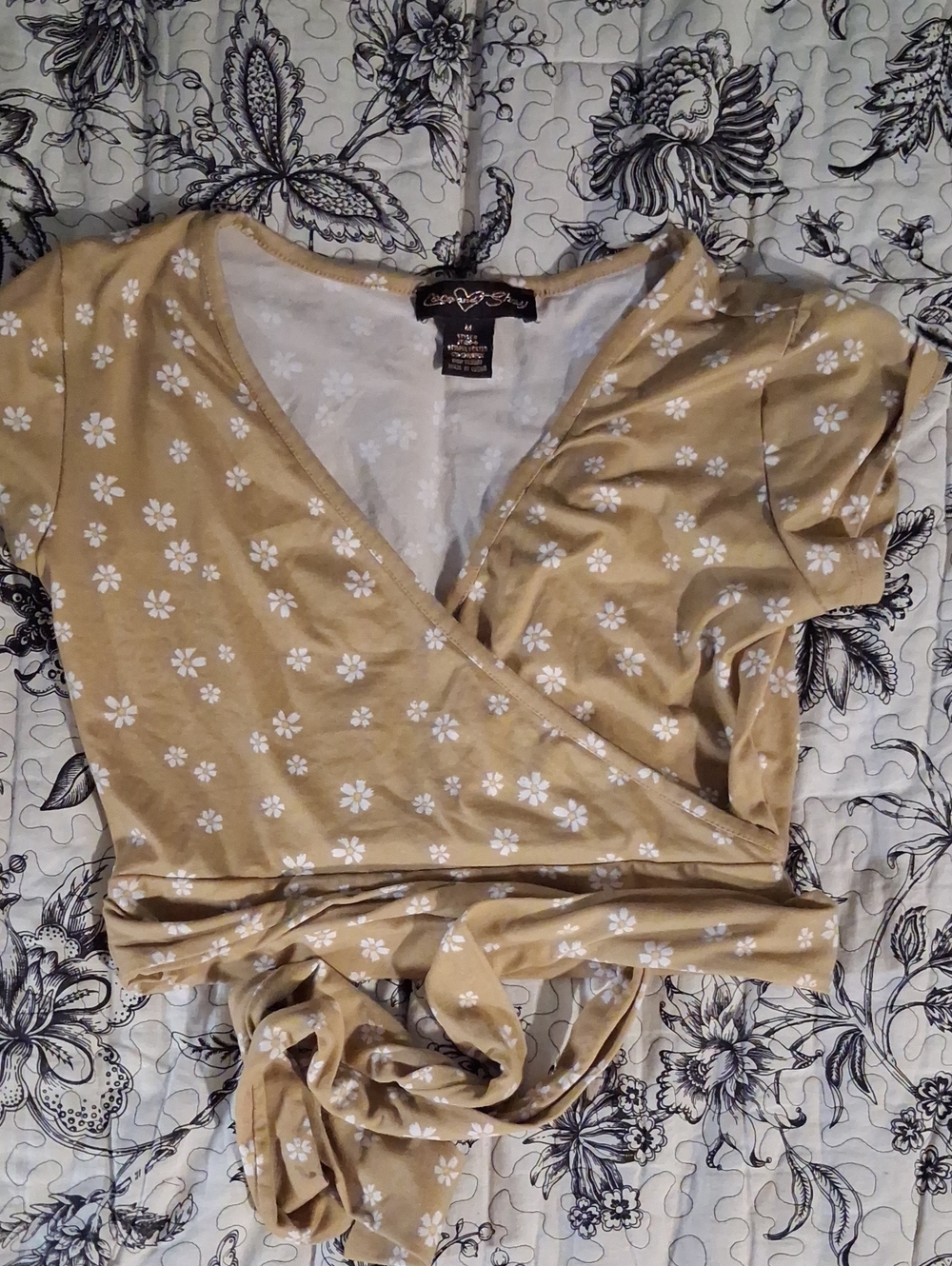 Rue21 Beige Floral Wrap Blouse